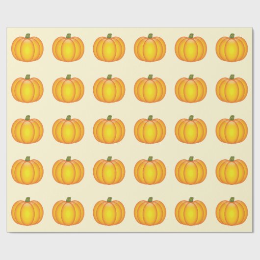 Orange Fall Pumpkin Pattern Geschenkpapier (Flach)