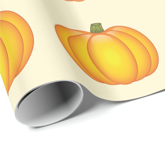 Orange Fall Pumpkin Pattern Geschenkpapier (Rolleneckpunkt)