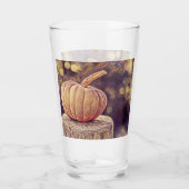 Orange Fall Pumpkin Vintage Erntedank Malerei Glas (Rückseite)