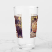 Orange Fall Pumpkin Vintage Erntedank Malerei Glas (Links)