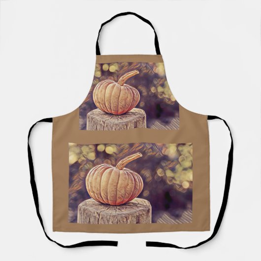 Orange Fall Pumpkin Vintage Erntedank Malerei Schürze (Vorderseite)