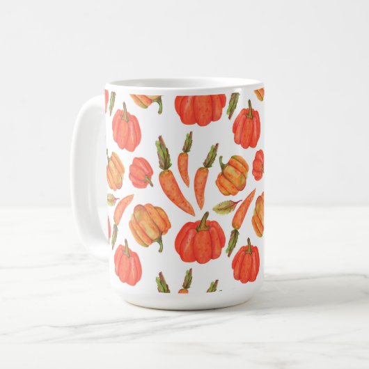 ORANGE FALL PUMPKINS & CARROTS KAFFEETASSE (Vorderseite Links)