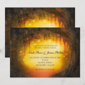 Orange Fall Rustikale Bezauberung Wald Einladungen (Vorne/Hinten)