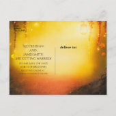 Orange Fall Rustikaler verzauberter Wald Save the Ankündigungspostkarte (Rückseite)