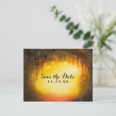 Orange Fall Rustikaler verzauberter Wald Save the Ankündigungspostkarte (Stehend Vorderseite)