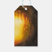 Orange Fall Rustikales verzaubertes Gastgeschenk Geschenkanhänger (Rückseite)