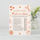 Orange Fall Süsse Pie Guess Wer Mama oder Vater Ga Einladung (Stehend Vorderseite)