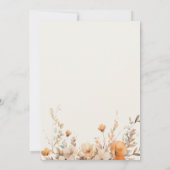 Orange Fall Wildblumen & Cross Baby Dedication Einladung (Rückseite)