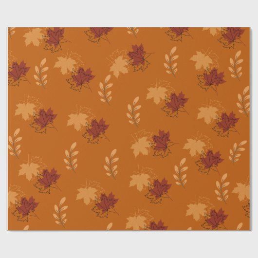 Orange Falling Blätter Mustertrennpapier Geschenkpapier (Flach)