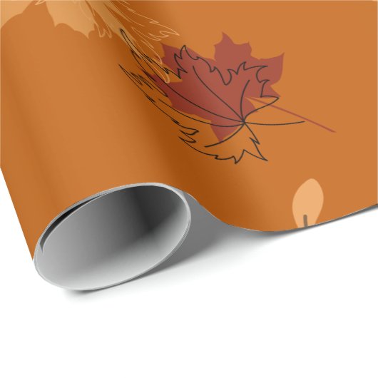 Orange Falling Blätter Mustertrennpapier Geschenkpapier (Rolleneckpunkt)