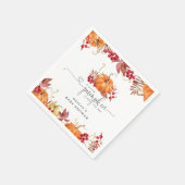 Orange fällt kleiner Kürbis ist auf dem Weg Serviette (Ecke)