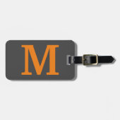 Orange Farbe Anfangsbuchstabe/Monogramm Gepäckanhänger (Vorderseite horizontal)