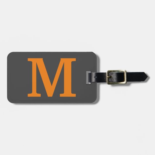 Orange Farbe Anfangsbuchstabe/Monogramm Gepäckanhänger (Vorderseite horizontal)