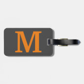 Orange Farbe Anfangsbuchstabe/Monogramm Gepäckanhänger (Rückseite horizontal)