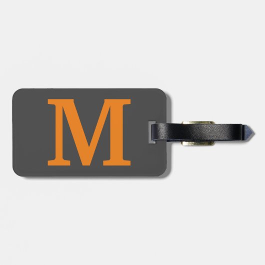Orange Farbe Anfangsbuchstabe/Monogramm Gepäckanhänger (Rückseite horizontal)