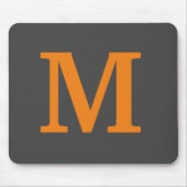 Orange Farbe Anfangsbuchstabe/Monogramm Mousepad (Vorne)