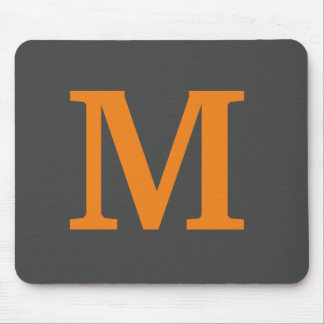 Orange Farbe Anfangsbuchstabe/Monogramm Mousepad