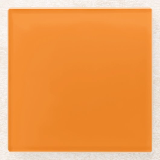 Orange Farbe Glasuntersetzer (Vorderseite)