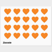 Orange Farbe Herz-Aufkleber (Blatt)