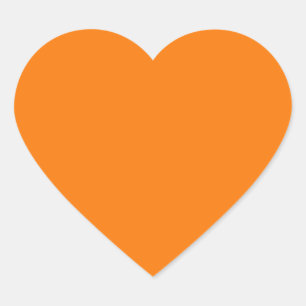 Orange Farbe Herz-Aufkleber