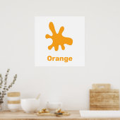 Orange Farbe mit Wortposter Poster (Küche)