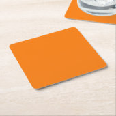 Orange Farbe Rechteckiger Pappuntersetzer (angewinkelt)