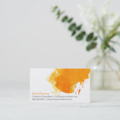 Orange Farben-Fleck-Visitenkarte Visitenkarte (Stehend Vorderseite)