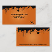 Orange Farben-NeonSpritzer Visitenkarte (Vorne/Hinten)