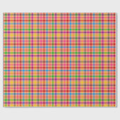 Orange Farbige Gingham Karo Muster  Geschenkpapier (Flach)