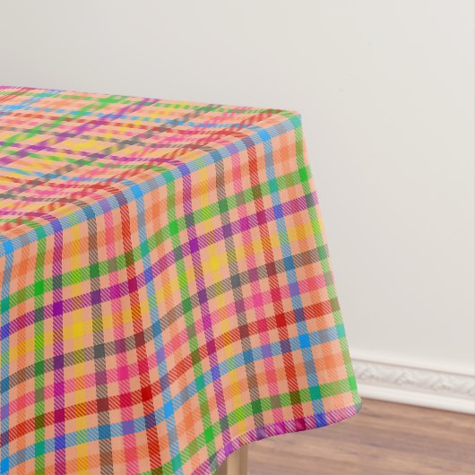 Orange Farbige Gingham Karo Muster Tischdecke (Beispiel)