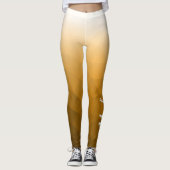 Orange Farbverlauf Geometrisches Mesh-Muster Benut Leggings (Vorderseite)