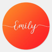 Orange-Farbverlauf - Klassischer Rundaufkleber hin Runder Aufkleber (Vorderseite)