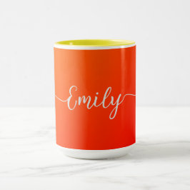 Orange-Farbverlauf - Name hinzufügen Tasse
