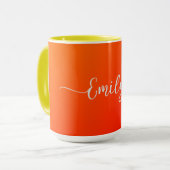 Orange-Farbverlauf - Name hinzufügen Tasse (Vorderseite Links)
