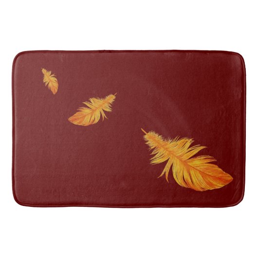 Orange Feather Design Badematte (Vorderseite)