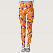 Orange Feather Halloween Leggings (Vorderseite)