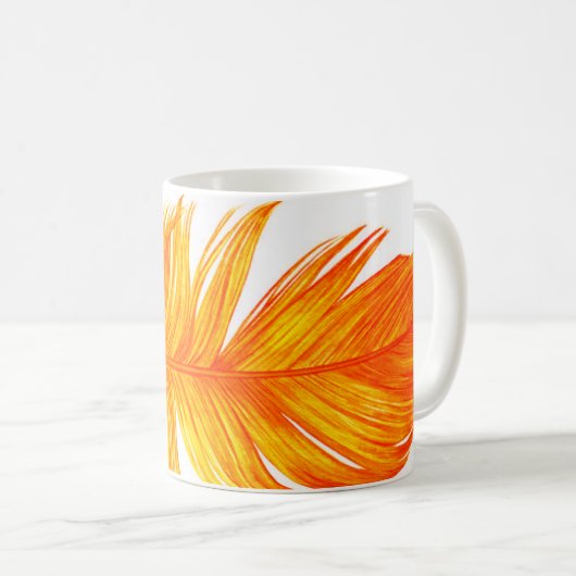 Orange Feather Kaffeetasse (VorderseiteRechts)