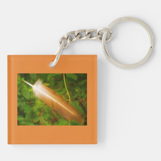Orange Feather Schlüsselanhänger (Rückseite)