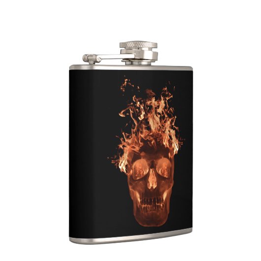 Orange Fell Schädelkolben Flachmann (Rechts)