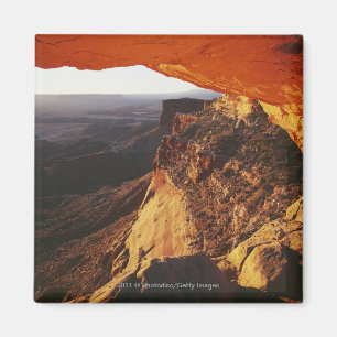 Orange Felsen-Overhand u. felsige Schlucht Magnet