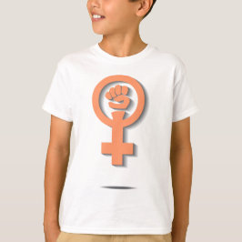 Orange feministischer Venusspiegel-Zeichenentwurf T-Shirt