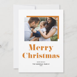Orange Festive Bold Typografy Christmas Foto Feiertagskarte
