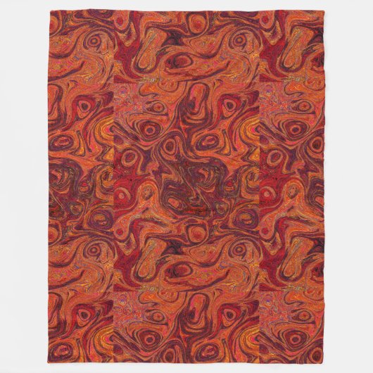 Orange Feuerstein Burnt 2 Fleecedecke (Vorderseite)