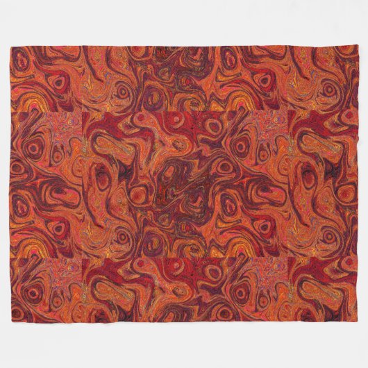 Orange Feuerstein Burnt 2 Fleecedecke (Vorderseite (Horizontal))