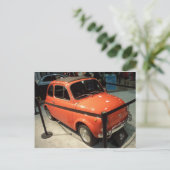 Orange Fiat Postkarte (Stehend Vorderseite)