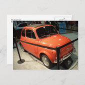 Orange Fiat Postkarte (Vorne/Hinten)