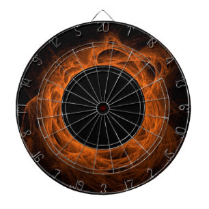 Orange Fiery Eclipse Black Hole Dart Board Dartscheibe