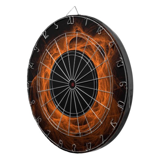 Orange Fiery Eclipse Black Hole Dart Board Dartscheibe (Vorderseite rechts)
