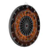 Orange Fiery Eclipse Black Hole Dart Board Dartscheibe (Vorderseite Links)
