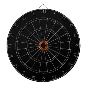 Orange Fiery Eclipse Black Hole Dart Board Dartscheibe